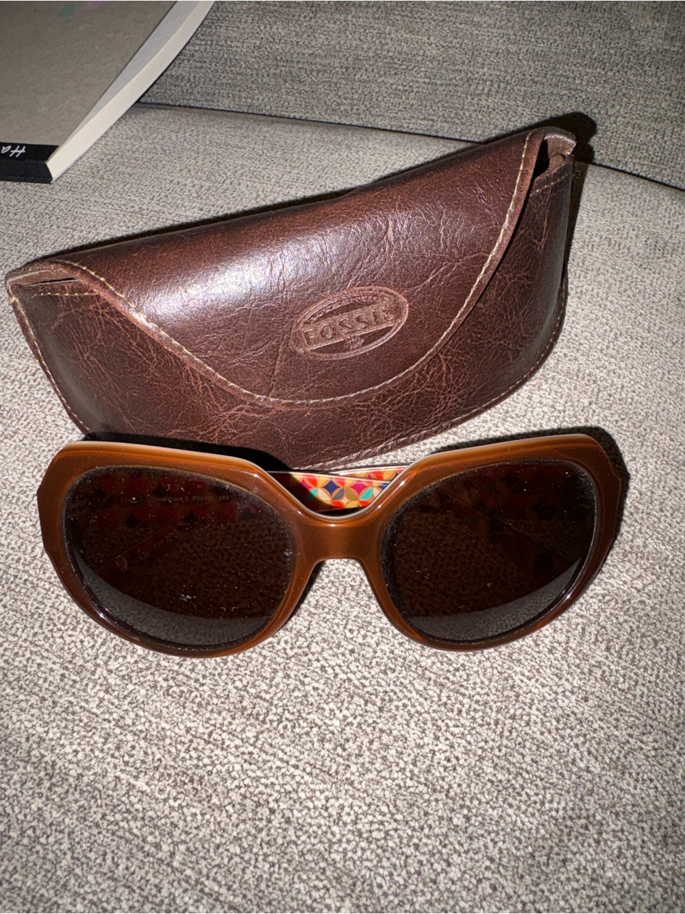 Fossil Women's Brown Tortoiseshell Oversized Sunglasses